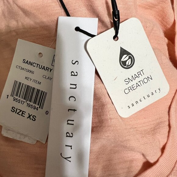 Sanctuary Peach Short Sleeve T-Shirt Size XS NWT - Picture 4 of 5